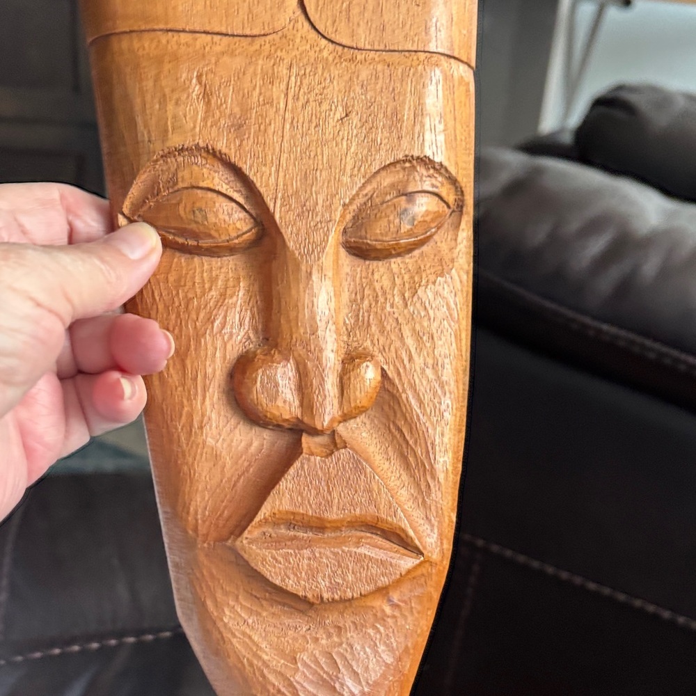 Handcrafted Wooden Mask Wall Art